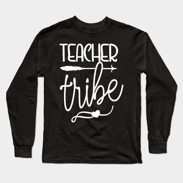 Teacher Tribe Trendy Bojo Fonts Everyday Teacher Life Long Sleeve T-Shirt by Kimmicsts